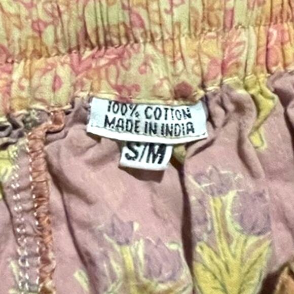 Rare Hippie Boho Festival Pants Women's S Cotton Super Wide Leg Drawstring EUC - Picture 5 of 9